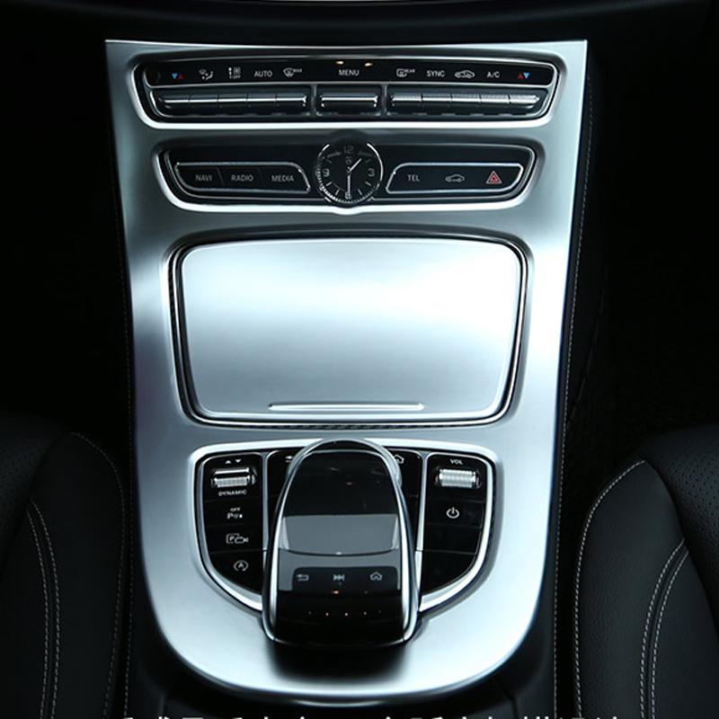 Стайлинга автомобилей консоль панели передач рамка консоли переключения передач крышка панели отделка для Mercedes Benz E-Class W213 2016-18 ABS Carbon