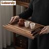 Zen Walnut Wood Rectangular Kitchen Storage & Organization Boutique Sweet Table Decoration Trays Cutlery Organizer Tea Ceremony