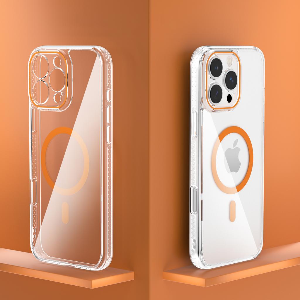 Для iPhone 16 Pro Max Чехол Кристально Прозрачный ТПУ+ПК Защитный Чехол Совместимый с MagSafe