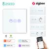 BSEED Умный выключатель для штор Zigbee, Выключатель для электрических рулонных штор с розеткой EU, портами USB Type-C, Приложение Tuya Alexa Smart Life