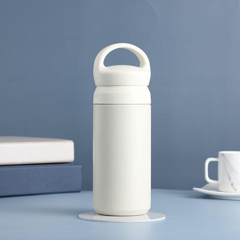 Handle Type Stainless Steel Vacuum Flask One Tone Frosted Water Cup Portable Car Trendy Insulation Coffee Cup