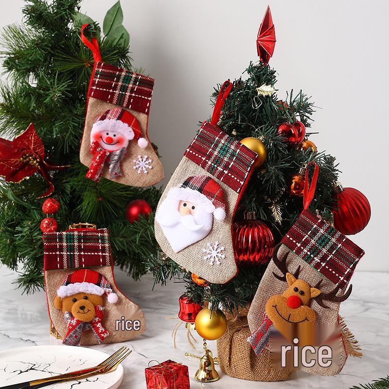 Santa Claus Christmas Stockings and Gift Bags - Tree Ornaments & Small Socks