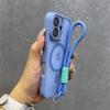 Для Magsafe Полупрозрачный Контрастный Чехол-Ремешок Для iPhone 17 Pro 16 15 Pro Max 14 11 Ремешок на Запястье Матовый Прозрачный Чехол
