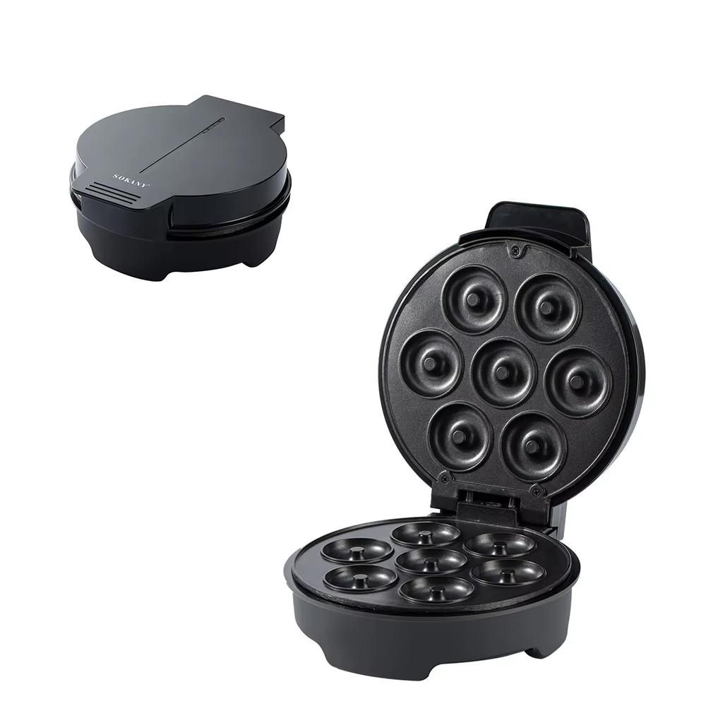 Машина для приготовления пончиков Houselin, антипригарное покрытие, мини-машина для приготовления пончиков с ненагревающейся ручкой, готовит 7 вкуснейших свежих пончиков за считанные минуты