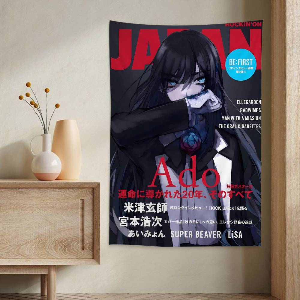 Singer AAdo Anime Tapestry Hippie Flower Wall Carpets Dorm Decor Cheap Hippie Wall Hanging