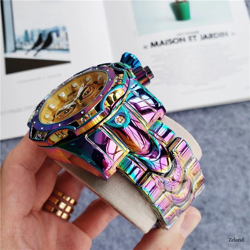 Undefeated Quartz Watches Men Reserve Bolt Zeus Function Invincible Big Dial Joker Male Watch Original Clock Relogio Masculino