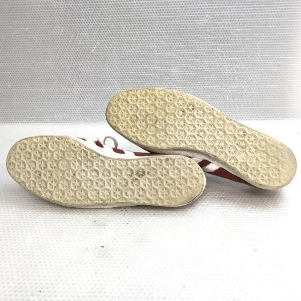 Adidas Оригинальные кожаные кроссовки GAZELLE 27.5 красно-коричневые(ИСПОЛЬЗОВАЛ)