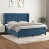 3129409 vidaXL Divan Bed and Mattress Dark Blue 180x200cm Velvet