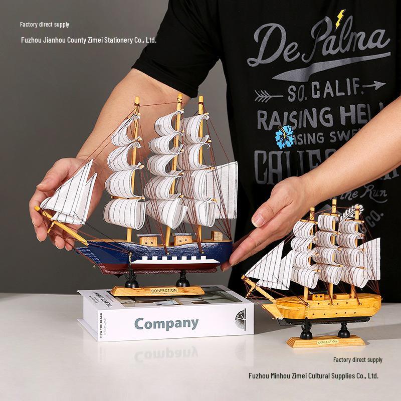Модель парусника «Гладкое плавание»: Элегантное украшение для гостиной, винного шкафа, книжной полки или прихожей - Идеальный маленький подарок