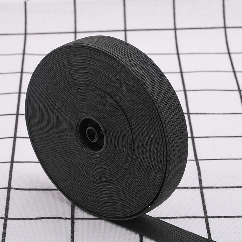 Толстая широкая плоская резинка - двухслойная, высокая эластичность, черного и белого цвета