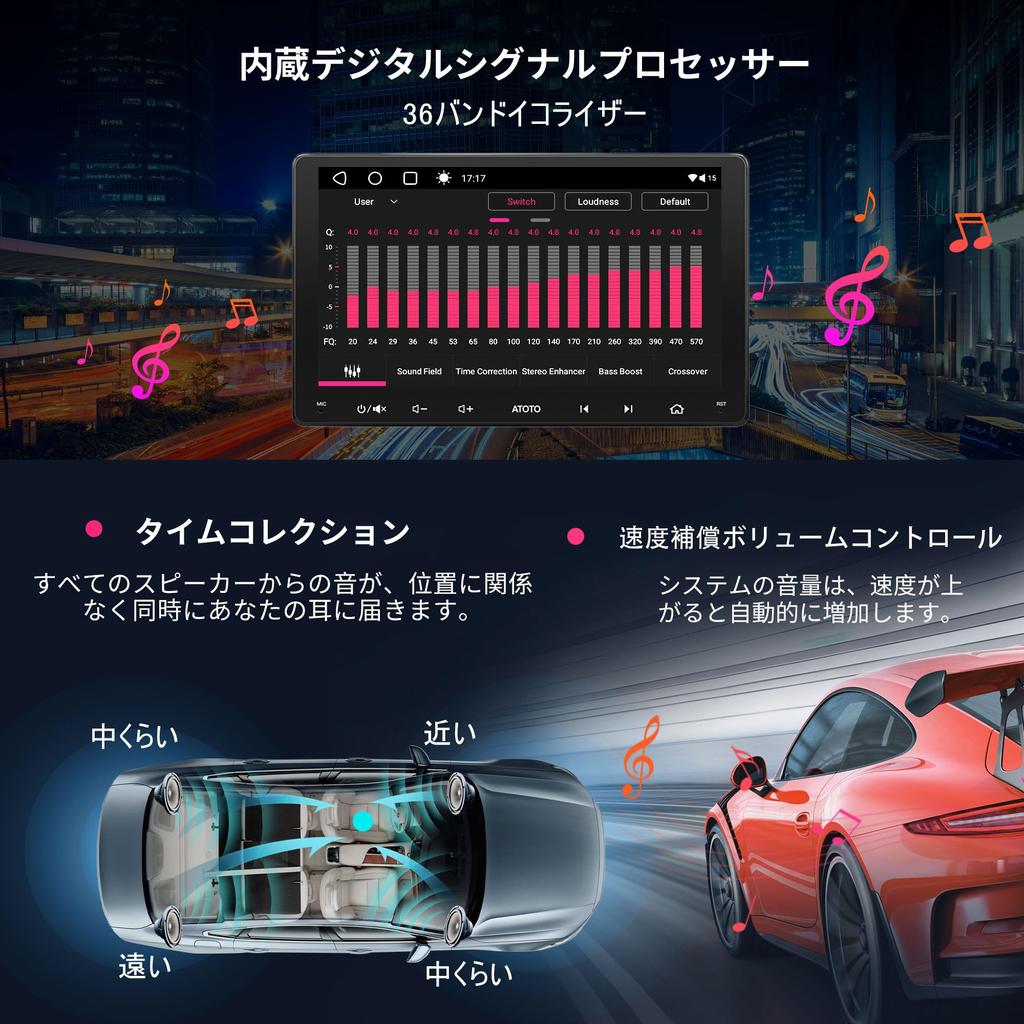 ATOTOZONE A6PL 9-дюймовый 2DIN Android автомобильный навигатор 8 ядер 4 ГБ ROM большой QLED дисплей беспроводной двойной GPS HD Android навигация [4G LTE] RAM+64 ГБ