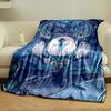 A magical underwater scene with seals, fish, and glowing swirling patterns. for all seasons blanket lunch break throw gift