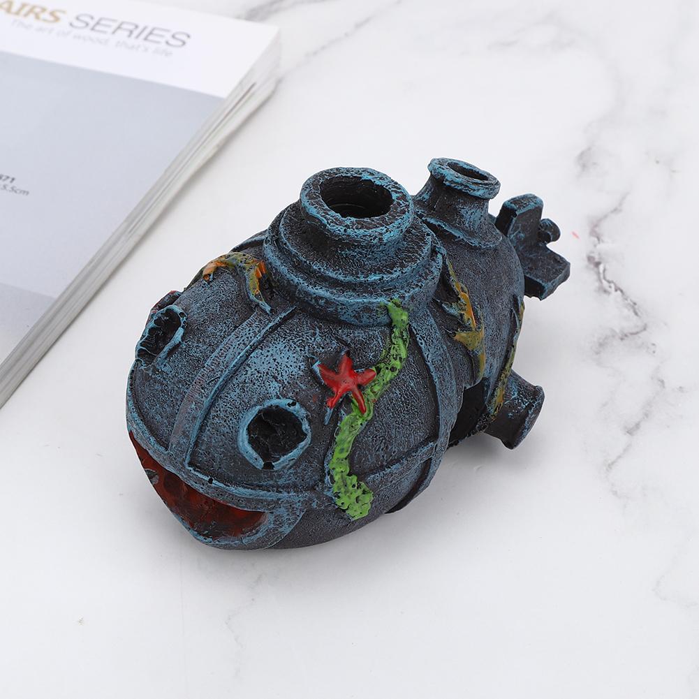 Resin Aquarium Artificial Simulation Shipwreck Cave Decoration Hide House Fish Tank Landscape Ornament