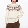 Женский свитерок Off-White с норвежским узором Fair Isle, с круглым вырезом, винтажный, повседневный, вязаный пуловер, свободный
