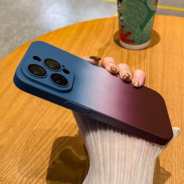 Защитный чехол для линз с радужным градиентом для Iphone 14 Pro Max 13 12 11 Pro Max 14 Plus, тонкий матовый противоударный чехол для ПК