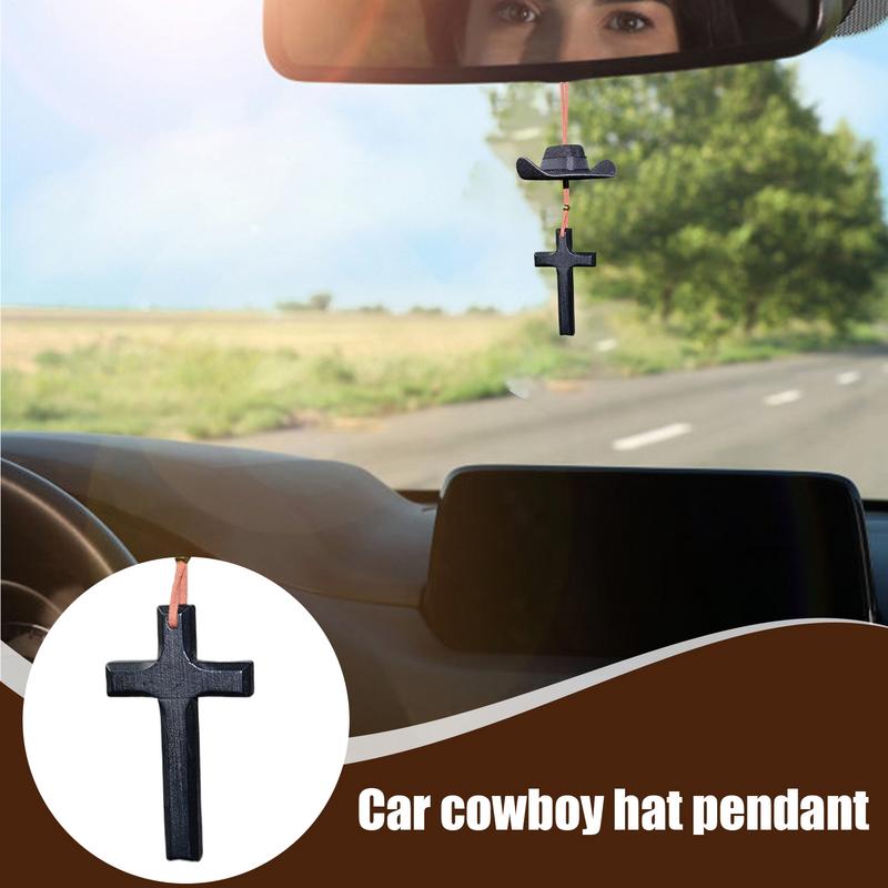 Западный декор для автомобиля Западный ковбойская шляпа шарм Украшения для автомобиля Аксессуары для зеркала заднего вида Милый декор Западный орнамент из ткани Оксфорд