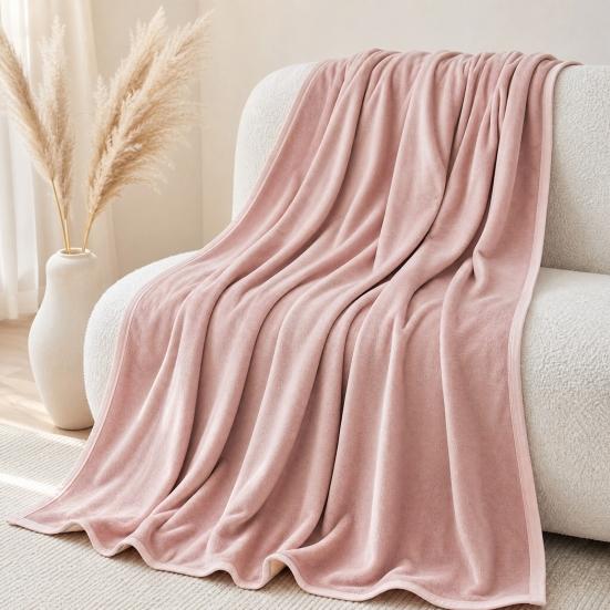 Solid Color Flannel Throw Blanket, Lightweight Plush Blanket for Bed, Sofa, Couch, Soft Fuzzy Nap Sleeping Blanket for All Seasons