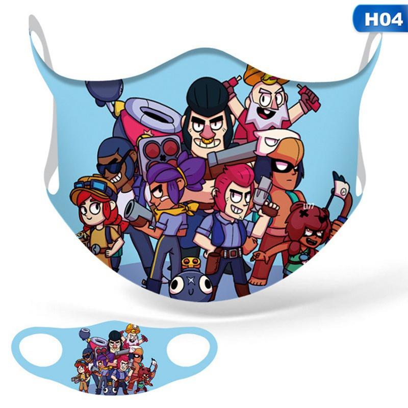 Игры Brawl Stars Leon 3D печать унисекс Пылезащитная маска модные ветрозащитные уличные забавные маски для рта