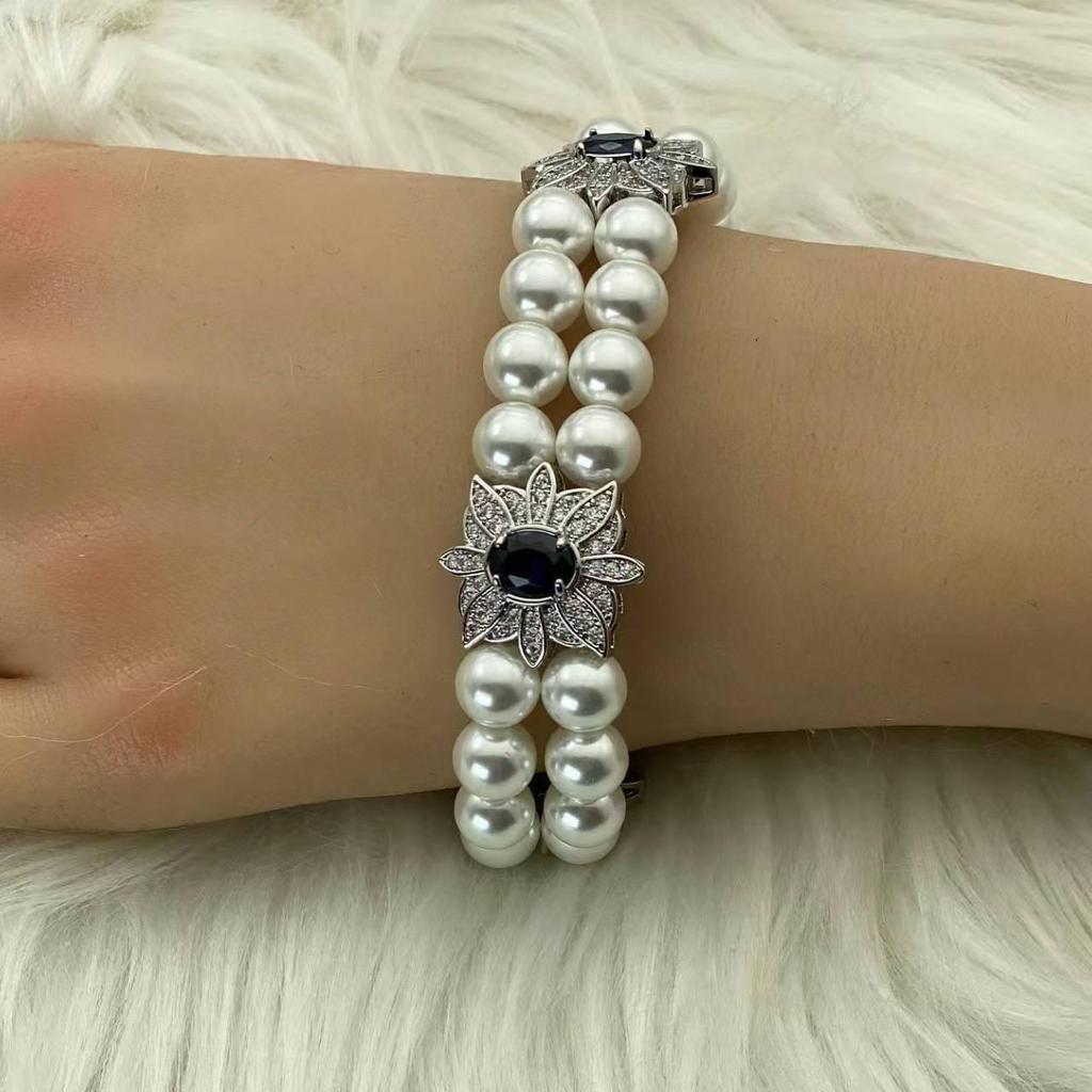 Браслет с аквамарином и жемчугом - Элегантный нишевый дизайн для женщин, Идеальный подарок на день рождения для лучшей подруги