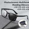 Новые фотохромные мультифокальные складные очки для пресбиопии, портативные очки с высоким разрешением, очки против синего света для пресбиопии