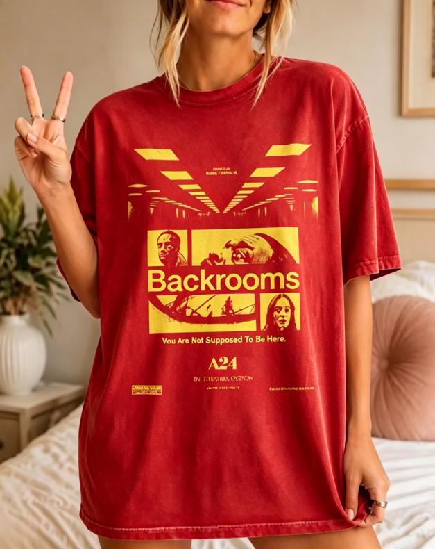 new Back Room Horror Movie Pattern ShortSleeved Summer TShirt Suitable for Both Unisex and Women AllSeason Style