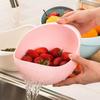 Colorful Thickened Kitchen Rice Washer Rice Sieve Rice Washing Basin Plastic Household Vegetable and Fruit Drain Washing Basket