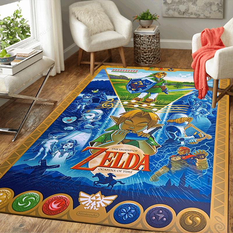 1Pc Legend Zelda Adventure Rug, Office Carpet Indoor Outdoor Doormat, Non-Slip, Comfortable, Living, Christmas Halloween, Xmas Gift L1140