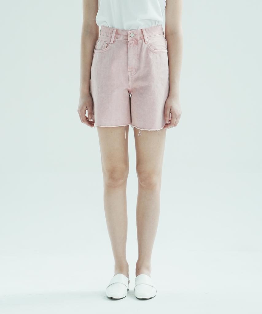 WAARFORWOMAN W1009 Dyed Wash Half Denim Pants_Pink