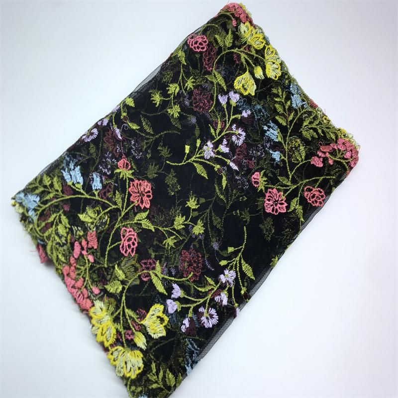Вышитая сетчатая кружевная тесьма, 1,2 м x 24,5 см, Неэластичная кружевная тесьма с цветочной вышивкой для нижнего белья, Одежды, Платьев, Шитья и рукоделия
