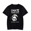 Забавная футболка с пандой для мужчин, графическая футболка 'Я ненавижу утренних людей', летняя футболка с коротким рукавом, мужские топы с пандой в стиле Харадзюку, уличная одежда