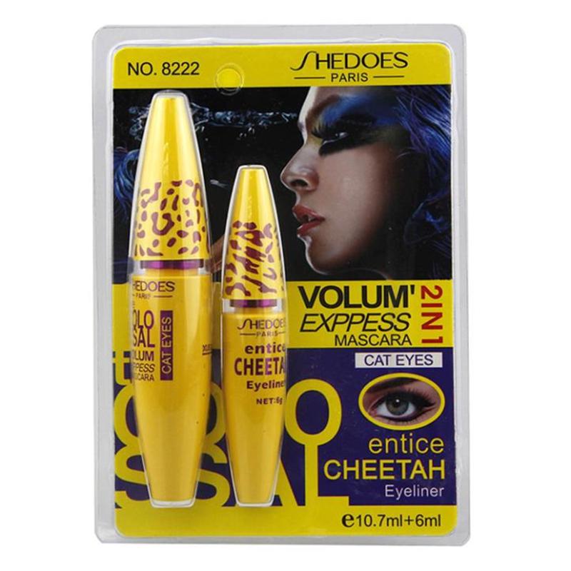 Водостойкая длинная густая тушь для ресниц с подводкой для глаз, жидкий костюм с водостойкой защитой от пота, не размазывающая крашение