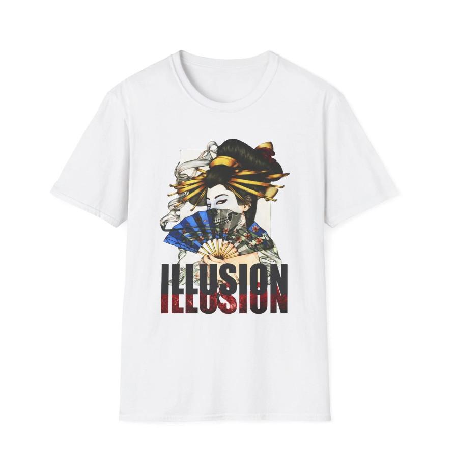 Illusion Graphic Unisex Softstyle T-Shirt, Casual Wear, Anime Fan Shirt