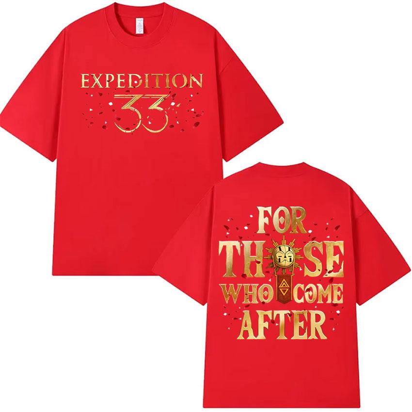 Игровые футболки Clair Obscur Expeditio 33 для тех, кто придет после, мужские и женские, винтажная мода, оверсайз, повседневные, хлопковые