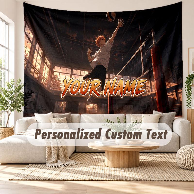 Custom Name Wall Hanging Tapestry,Haikyuu Decorative Backdrop Tapestry For Dorm Home