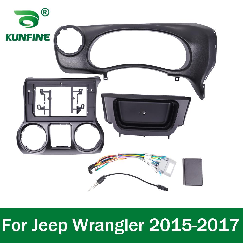 Car GPS Navigation Stereo For Jeep Wrangler 2015 2016 2017 Radio Fascias Panel Frame Fit 2Din 10.1 inch In Dash headunit screen