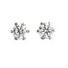 Diamond World Women's PT900 Diamond Earrings, 0.10ct X 0.10ct (0.20ct Total), Platinum, 6-Prong, FG Colorless, Single Diamond, for Binaural Use