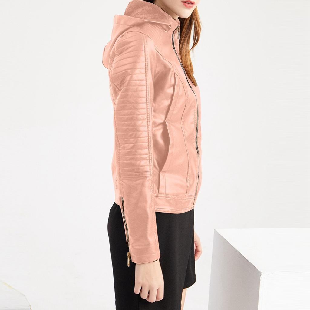 Женская кожаная куртка с капюшоном, короткая куртка на осень и зиму, теплая повседневная куртка