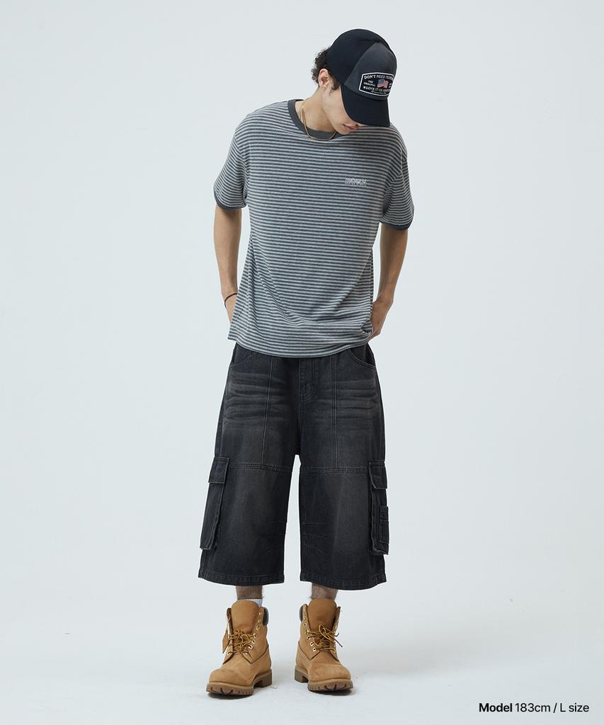 MAHAGRID Bermuda Cargo Denim Short Black(Mg2Gmmd113A)