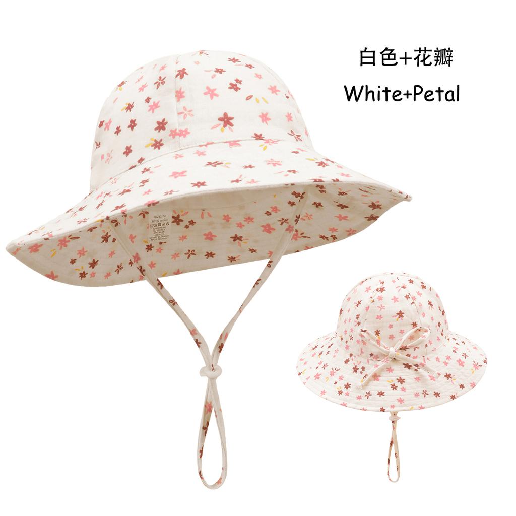Новорожденные Мальчики Девочки Панама Летняя Детская Малыш Шляпа-Ведро Panama 0-48 Месяцев Мягкий Хлопок Детская Солнцезащитная Шляпа Цветочный Принт Милый Кролик
