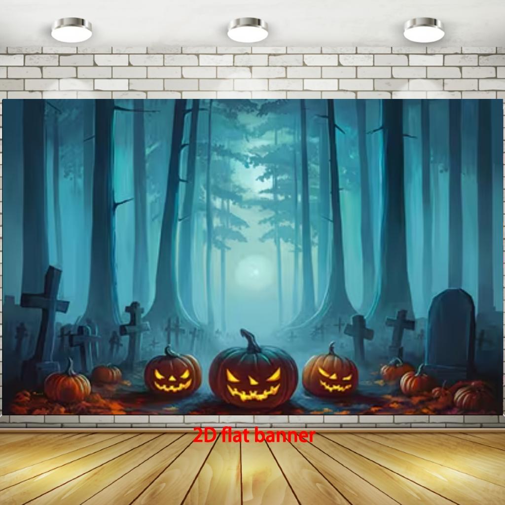 Terrifying Halloween Party Decoration Backdrop Skull Pumpkins Lantern Bats Banner Scary Evil Ghost Background Photo Studio Props717