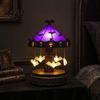 Niche Gothic Home Accents Halloween Ghost Carousel Lights, Stained Glass Night Light with Retro Copper Creative Projection Base, USB Rechargeable