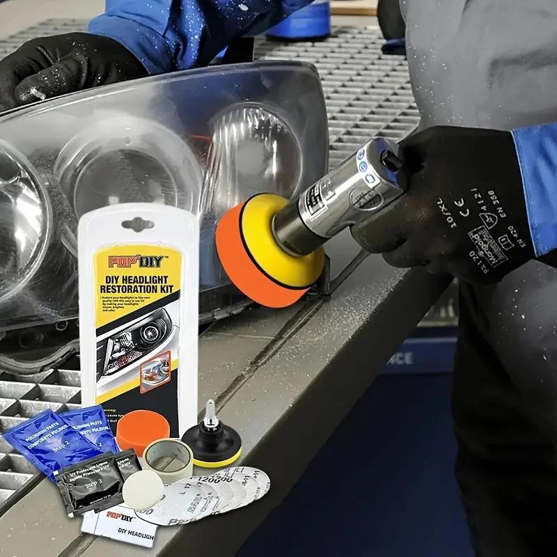 Набор для восстановления автомобильных фар, полировальная паста для чистки линз, отбеливатель, жидкая паста для ремонта царапин на фарах, инструмент для восстановления