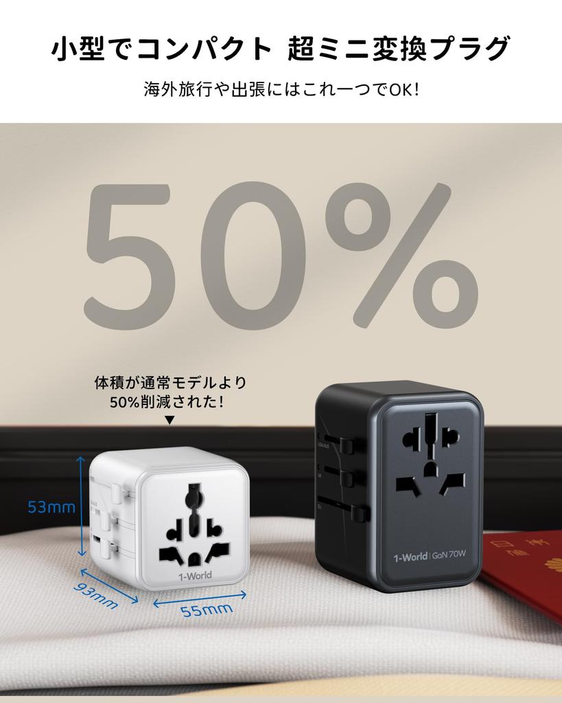 Super MOMAX Conversion International 2 AC Travel Converter Outlet Power Converter Worldwide Compatible with and Convenient Travel Item Mini! Plug,