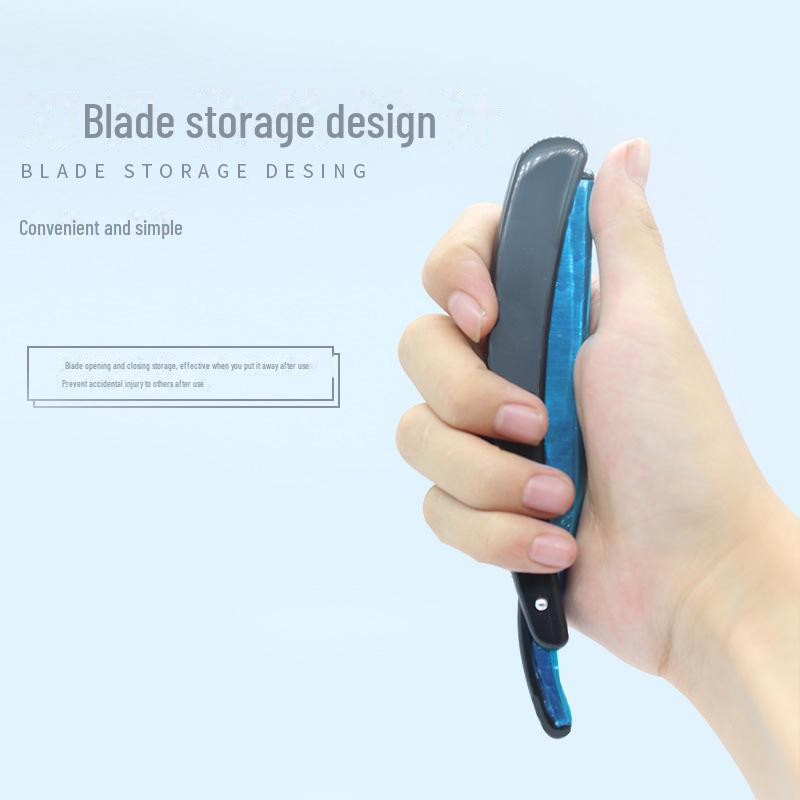 Folding Eyebrow Trimmer Holder & Classic Razor for Men & Women - Barber Beauty Tool Set 77