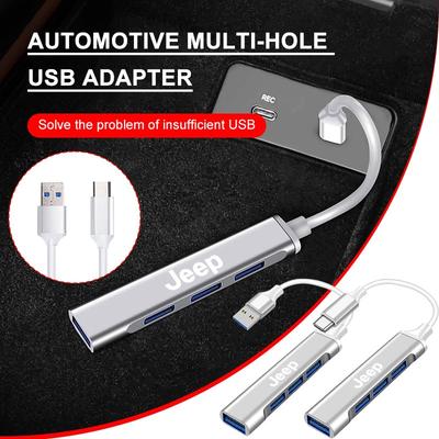 1 шт. Адаптер Type-C на USB Многопортовый распределитель-хаб Автотовары Для Jeep Renegade Колпачки на ниппель шины Колпачки для воздуха Wrangler JK JL Grand Cherokee Compass Patriot