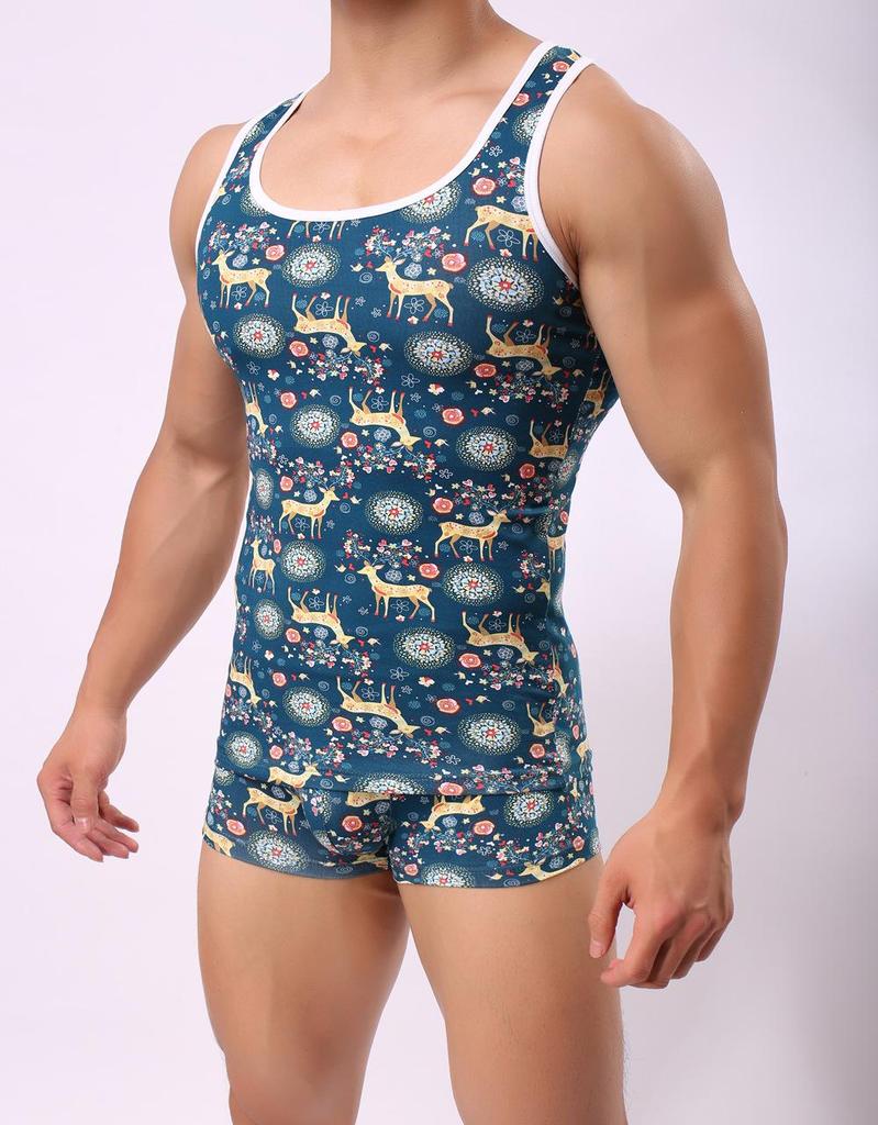 Sold Out Reindeer Men's Pure Cotton Tank Top - Christmas Fashion E676