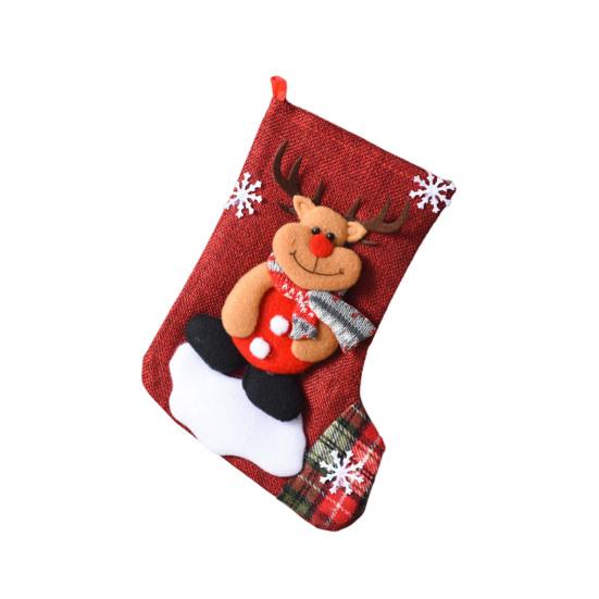 Christmas Stockings Large Plush 3D Santa Snowman Reindeer Bear Hanging Stockings for Mantel Tree Fireplace Holiday Party Decor