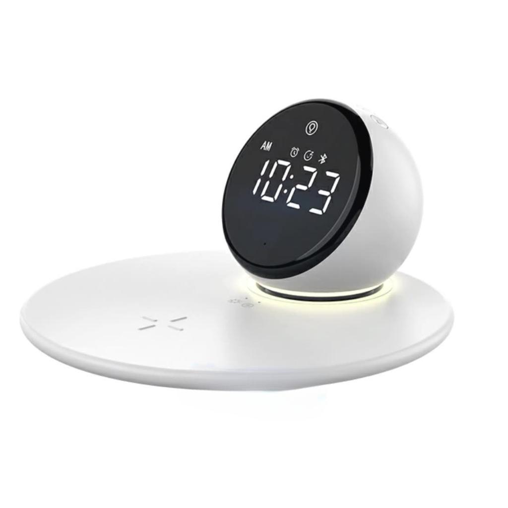 Беспроводная зарядка, часы, Bluetooth-динамик, ночник, будильник, многофункциональная стереосистема «два в одном»