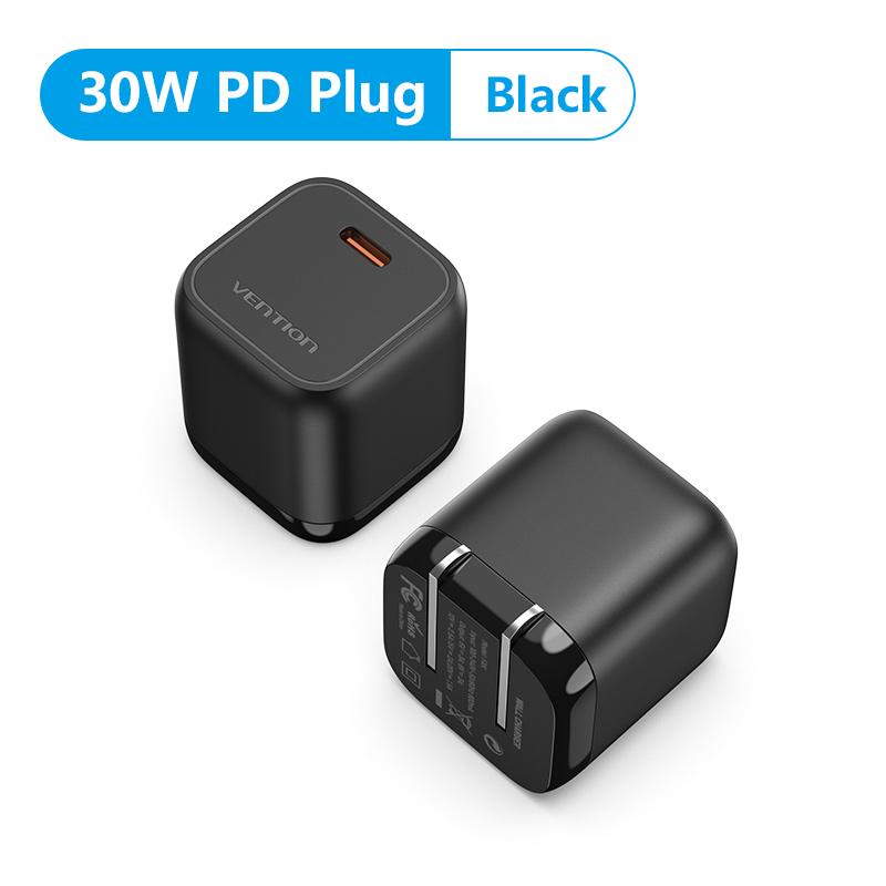 Зарядное устройство Vention 30W GaN для iPhone 14 13 12 Pro Max, зарядное устройство USB Type C для iPad Pro Xiaomi Huawei Samsung, быстрое зарядное устройство для телефона PD