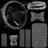 Set Stylish 8piece Car Steering Wheel Cover With Full Embellishments Diamond